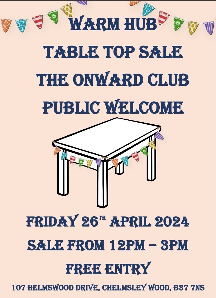 Warm Hub Table Top Sale Poster